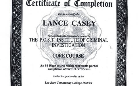 Lance Casey investigator course