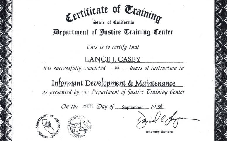 Sacramento county process servers informant development training