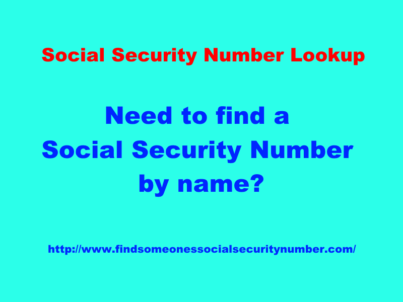 social security number lookup