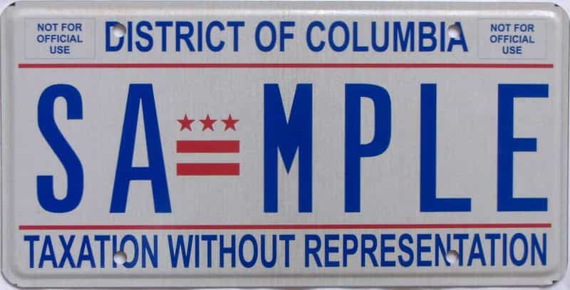 district of columbia license plate lookup